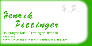 henrik pittinger business card
